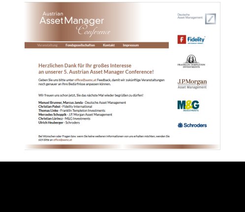 Austrian AssetManager Conference   März 2016 Wien  Öffnungszeit