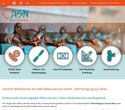 ASN Abfluss Service - Kanalreinigung & Abfluss Service in Wien Niederösterreich und Burgenland &Ouml;ffnungszeit