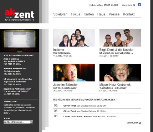 Theater Akzent echonet communication  Öffnungszeit