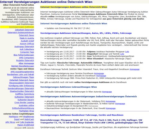 Versteigerungen und Auktionen in Österreich und Wien  Öffnungszeit
