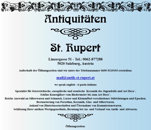Antik St Rupert   Öffnungszeit