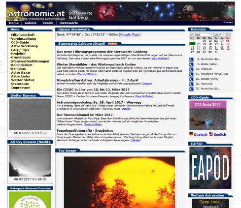 Astronomischer Arbeitskreis Salzkammergut   Sternwarte Gahberg  Öffnungszeit