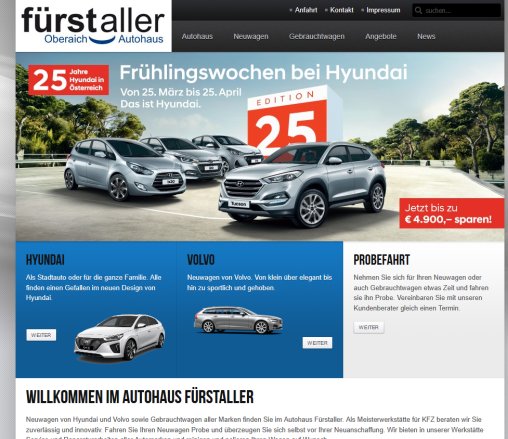 Home   Autohaus Fürstaller   Oberaich FÜRSTALLER & Partner GmbH Öffnungszeit