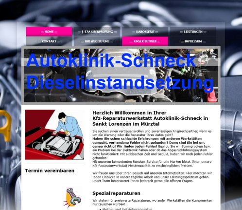 Autoklinik Schneck Willkommen Dieselinstandstandsetzung Steiermark Schneck Autoreparatur Erfahrung Autoklinik Schneck Willkommen Dieselinstandstandsetzung Steiermark Schneck Autoreparatur Öffnungszeit