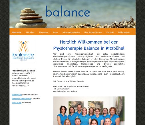 Physiotherapie   balance physio1s Webseite!  Öffnungszeit