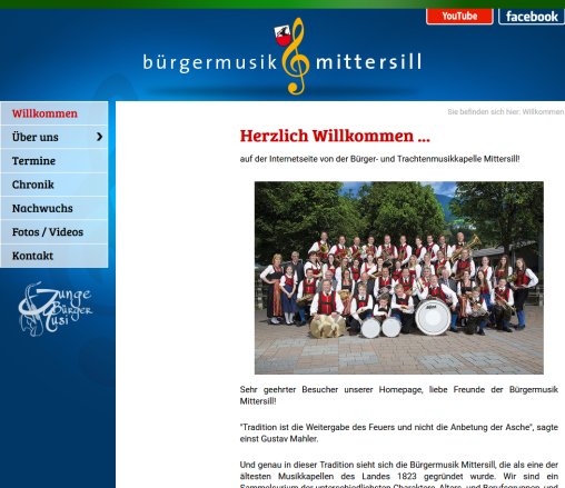 Bürgermusik Mittersill: Willkommen  Öffnungszeit