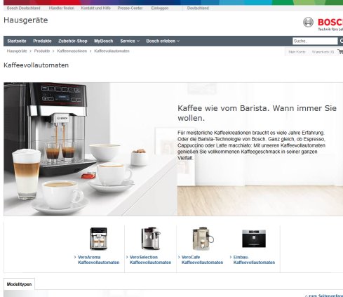 Bosch Kaffeevollautomaten : Händlersuche Öffnungszeit