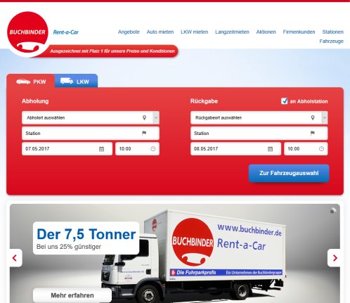 Buchbinder Autovermietung   günstig PKW und LKW mieten in Österreich Charterline Autovermietung GmbH Öffnungszeit