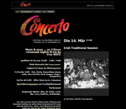 Cafe Concerto | Vienna's loveliest concert pub Erfahrung Cafe Concerto | Vienna's loveliest concert pub Öffnungszeit