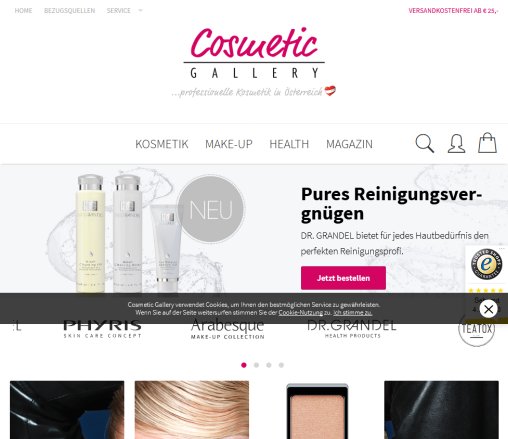 Cosmetic Gallery Ihr Online Shop für professionelle Kosmetik in Österreich im Vertrieb der SynPHARMA GmbH Erfahrung Cosmetic Gallery Ihr Online Shop für professionelle Kosmetik in Österreich im Vertrieb der SynPHARMA GmbH Öffnungszeit