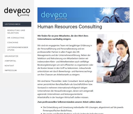 Unternehmen: DEVECO Consulting deveco Consulting GmbH Öffnungszeit