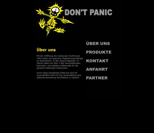 DON'T PANIC | Outdoor Advertising | Plakatierungen aller Art        Öffnungszeit