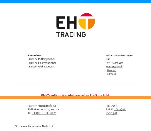 EH Trading Handelsgesellschaft m. b. H.  Öffnungszeit