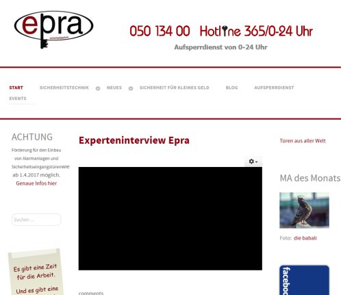       epra news        epra Sicherheits  und Metalltechnik GmbH Öffnungszeit