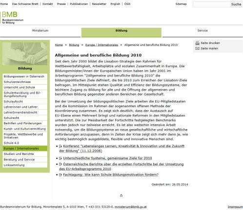 bmukk Homepage Erfahrung bmukk Homepage Öffnungszeit