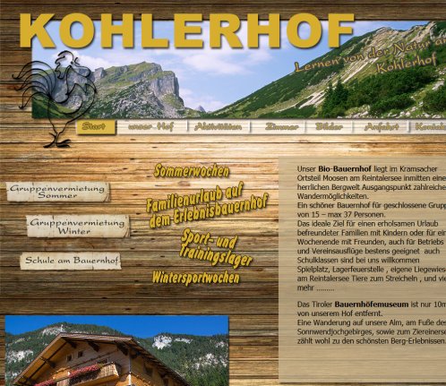 Ferienhaus KOHLERHOF Kramsach  Öffnungszeit