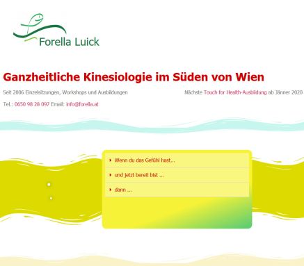 Forella Luick- Ganzheitliche Kinesiologie im Süden von Wien Öffnungszeit