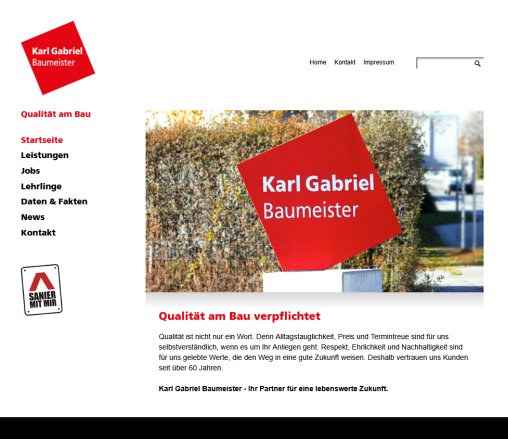 Karl Gabriel   Startseite Karl Gabriel Baumeister GmbH Öffnungszeit
