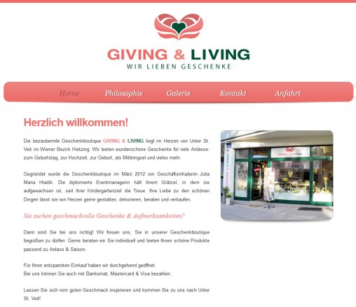 GIVING & LIVING   Die bezaubernde Geschenkboutique in Wien   Willkommen GIVING & LIVING e.U. Öffnungszeit