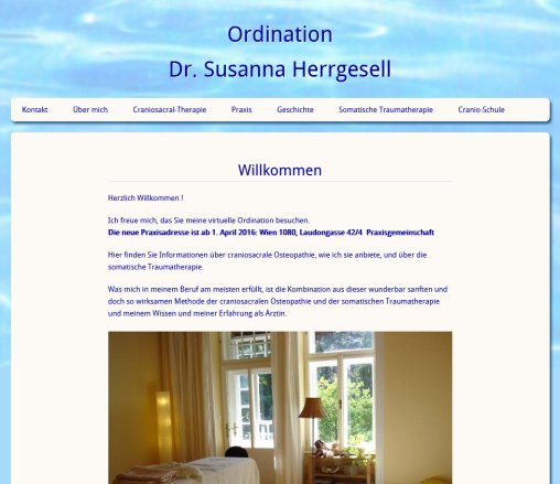 Ordination Dr Susanna Herrgesell   1180 Wien Somatische Traumatherapie   Öffnungszeit