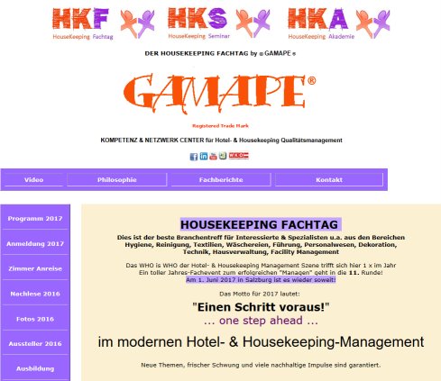 HOUSEKEEPING FACHTAG by GAMAPE(R) Öffnungszeit