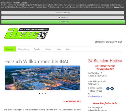 IBAC Wälzlager Wälzlager & Industriebedarf GmbH Öffnungszeit