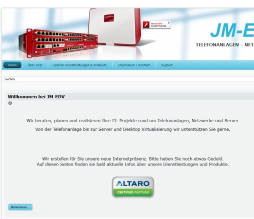 JM EDV Telefonanlagen   Netzwerke   Server  Öffnungszeit