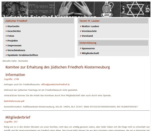Komitee zur Erhaltung des jüdischen Friedhofs Klosterneuburg  Öffnungszeit