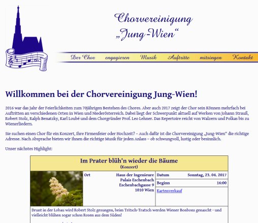 Chorvereinigung Jung Wien  Öffnungszeit