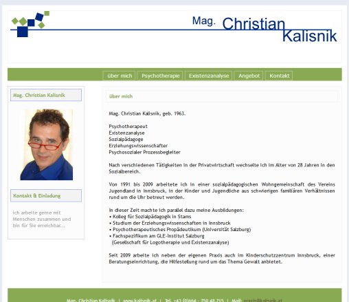 christian kalisnik psychotherapie existenzanalyse innsbruck wattens tirol  Öffnungszeit