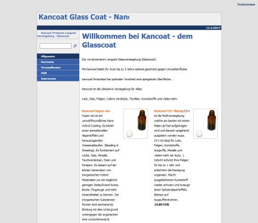 Willkommen bei Kancoat   dem Glasscoat Dominikus Zehrer GmbH Öffnungszeit