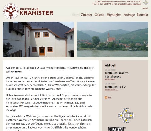 Start Gästehaus Kranister Weißenkirchen in der Wachau Erfahrung Start Gästehaus Kranister Weißenkirchen in der Wachau Öffnungszeit