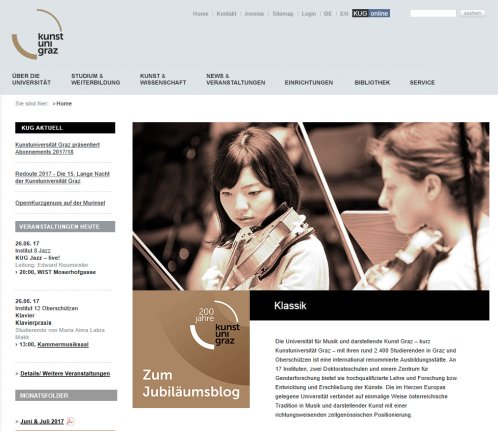 Universität für Musik und darstellende Kunst Graz Erfahrung Universität für Musik und darstellende Kunst Graz Öffnungszeit
