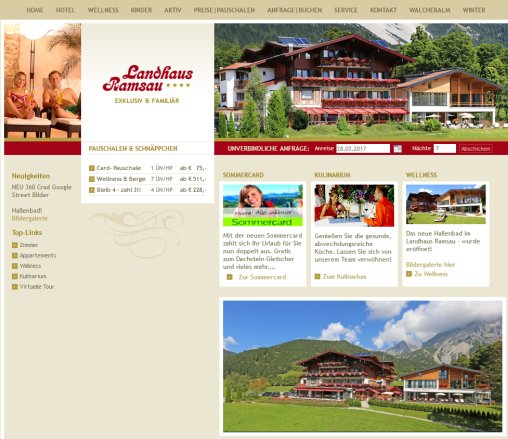 Willkommen im Hotel Landhaus Ramsau **** in Ramsau am Dachstein  Landhaus Ramsau 4 Sterne Hotel in Ramsau am Dachstein  AUSTRIA  Öffnungszeit