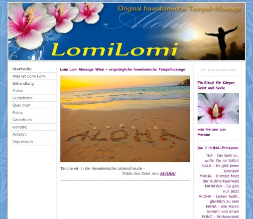 hawaiianische Lomi Lomi Massage Wien   Entspannen und Wohlfühlen ...  Öffnungszeit