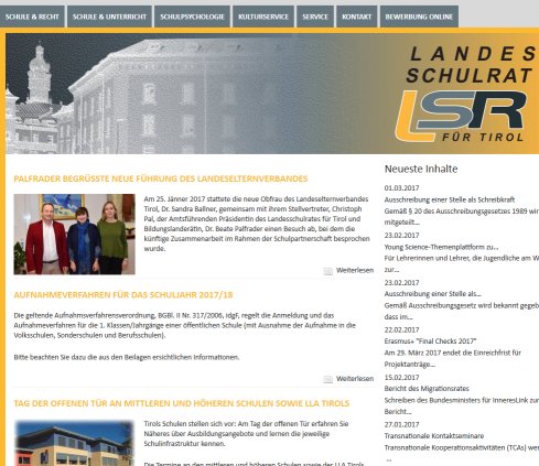 Landesschulrat für Tirol | Im Dienste der Tiroler Schule  Öffnungszeit
