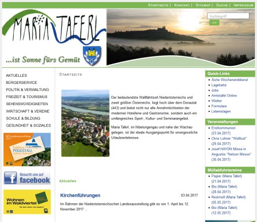 Maria Taferl   maria taferl.gv.at barrierefrei!   Startseite  Öffnungszeit