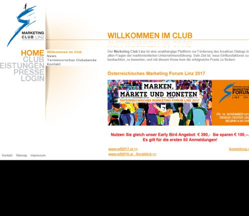 marketingclub linz.at : HOME : Willkommen im Club  Öffnungszeit