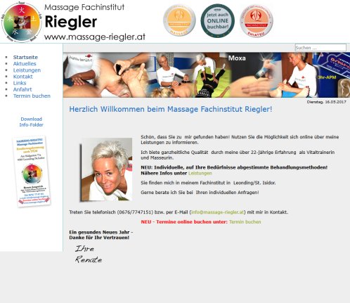 [ Massage Fachinstitut Renate Riegler ]  Öffnungszeit