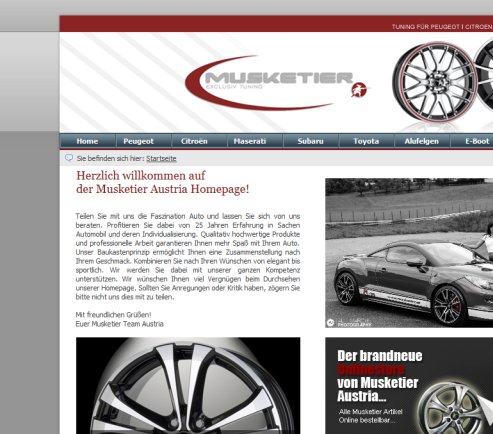 MUSKETIER Exlusiv Tuning Austria für Peugeot  Citroen & Maserati  Öffnungszeit