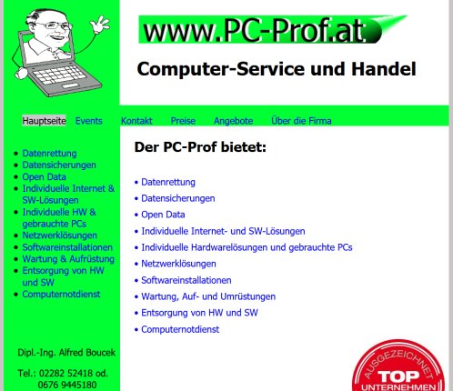 Hauptseite   Startseite PC Prof  Öffnungszeit