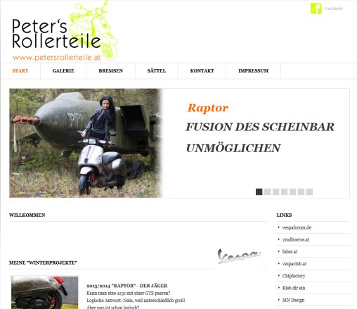 Peter's Rollerteile   der Spezialist für Vespas  Öffnungszeit