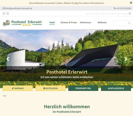 Willkommen beim Erlerwirt  das Erlebnis  und Erholungshotel in Erl  Tirol.   Hotel Erlerwirt  Öffnungszeit