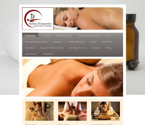 Massage Bettina Königstorfer; Bettina Königstorfer; Cranio; Praxis für Cranio und Massage  Ringana  Öffnungszeit