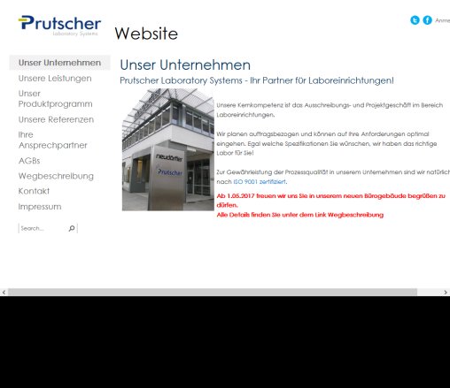 Homepage Prutscher Laboratory Systems GmbH Öffnungszeit