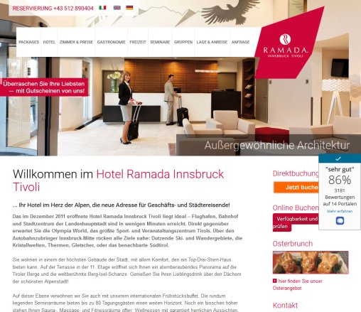 Hotel Innsbruck RAMADA Tivoli | Home  Öffnungszeit