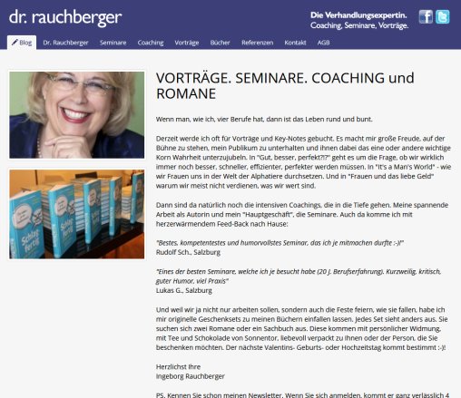 Dr. Rauchberger   Die Verhandlungsexpertin. Coaching  Seminare  Vorträge  Öffnungszeit