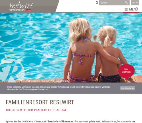 Familienurlaub in Österreich  Familienresort Reslwirt in Flachau  Öffnungszeit