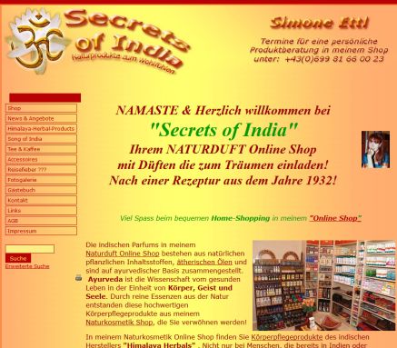 Naturkosmetik online Shop | Himalaya Kosmetik | Räucherwerk Shop   Secrets of India  Naturkosmetik online Shop Himalaya Herbal Räucherwerk Shop  Duftkerzen  Öffnungszeit