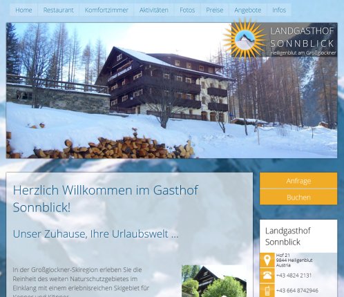 Willkommen im Gasthof Appartements Sonnbilck in Heiligenblut beim Großglockner Erfahrung Willkommen im Gasthof Appartements Sonnbilck in Heiligenblut beim Großglockner Öffnungszeit